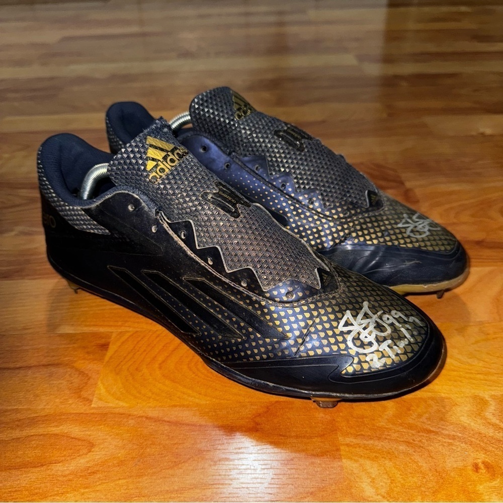 ADIDAS ADIZERO AFTERBURNER 2 BASEBALL CLEATS MEN SIZE 11 NAVY BLUE/GOLD AQ8802